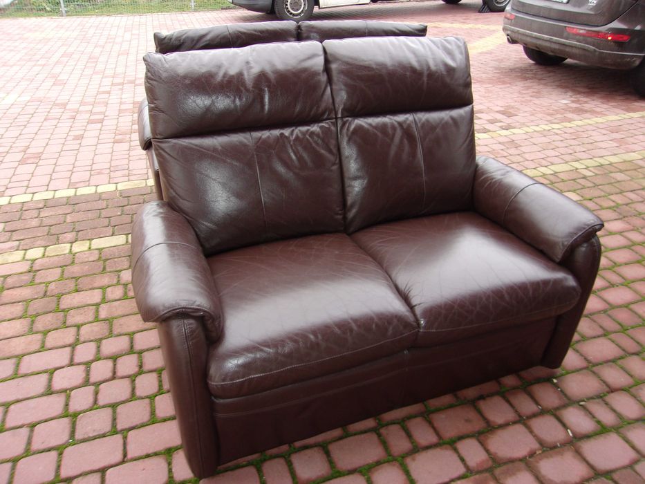Dwie kanapy skóra brąz.Bdb stan
