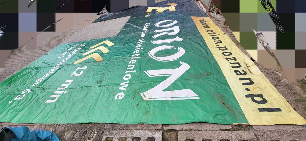 Duża Plandeka 10m x 4m Uniwersalna Gruba Mocna Wodoodporna Baner