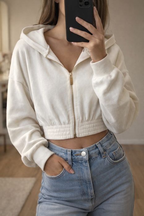 укорочена худі на блискавці (нова)