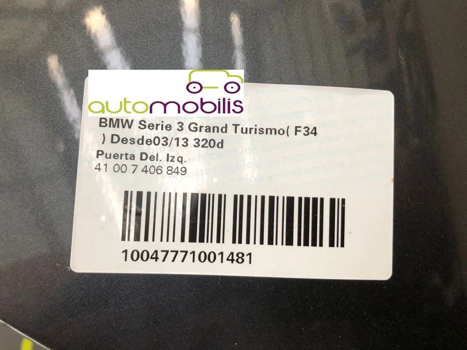Porta Frente Esquerda BMW 3 Gran Turismo (F34) 320 d xDrive Ref. 41007406849 - NO. 200032