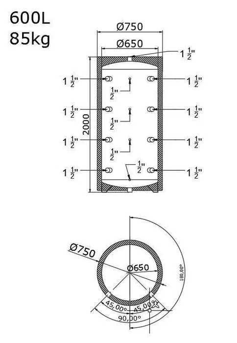 Бак акумуляційний , теплобак 800/45 безкоштовна доставка