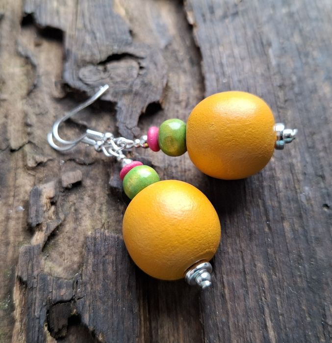 Kolczyki drewno handmade