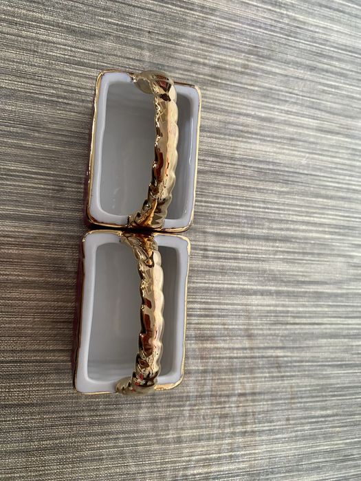 Par de Cesta decorativa em cerâmica com pegas