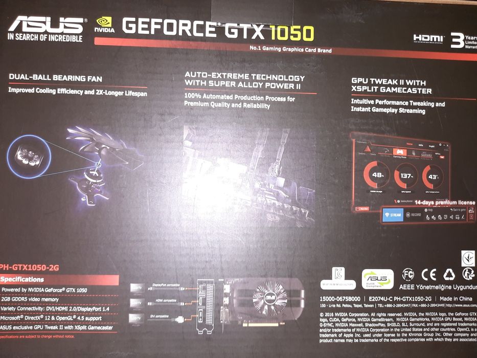 Asus PCI-Ex GeForce GTX 1050 Phoenix 2GB GDDR5