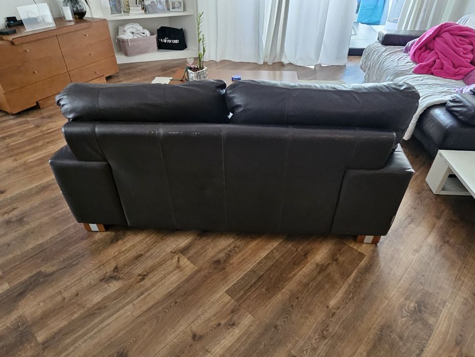 Sofas de pele com apoio