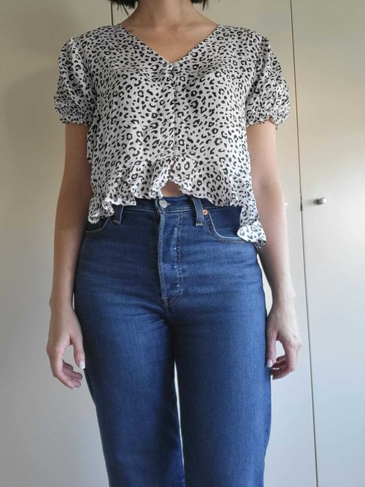 Top Leopardo Preto e Branco - BROWNIE