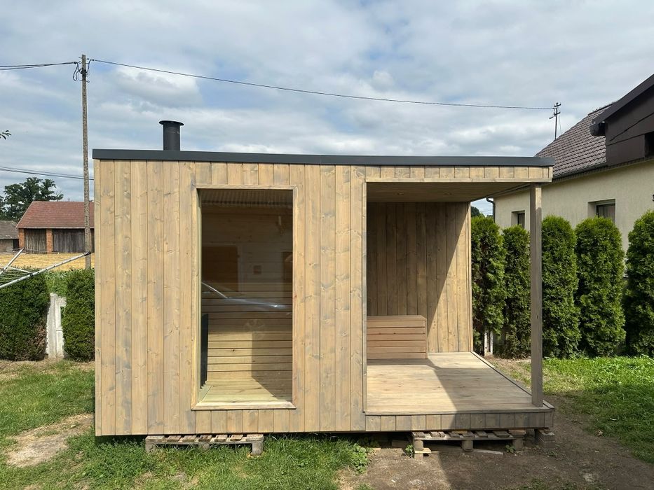 Sauna ogrodowa z przedsionkiem kompletna