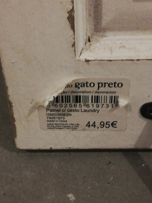 !NOVO! Placa decorativa Vintage Lavandaria do GATO PRETO 41x74cm