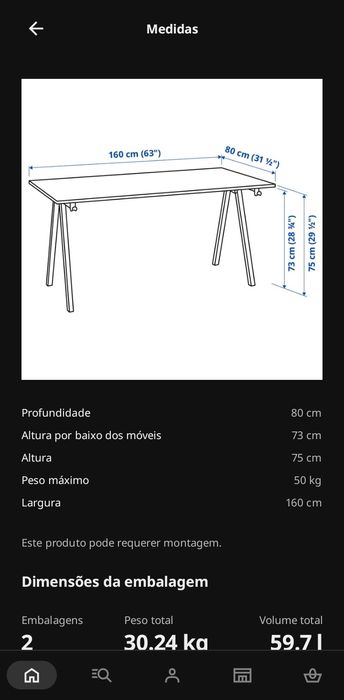 Secretária TROTTEN 160 x 80 cm branco