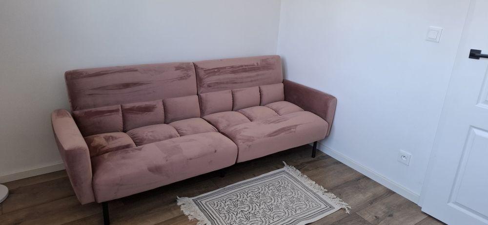 Sofa róż welurowa