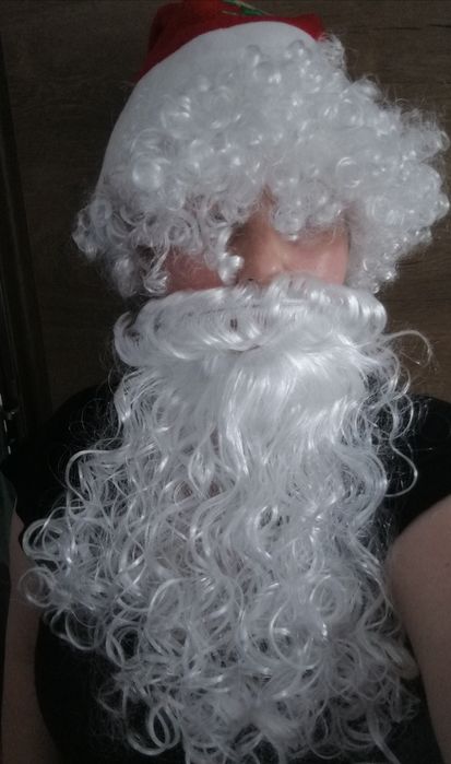 Zestaw Świętego MIKOŁAJA Peruka Broda Czapka święta mikołaj przebranie