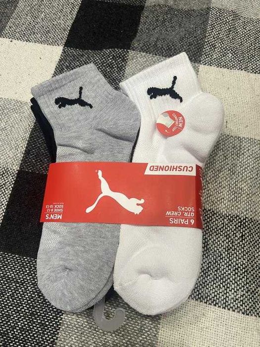 Шкарпетки Puma men's half terry quarter-length socks (6 пар)