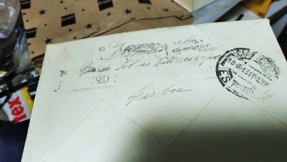 Cartas de correio antigas 1943 endereçáveis c selo e carimbos da época