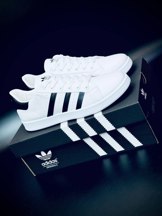 Мужские белые леьние кроссовки adidas Advantage Campus кросовки адидас кожаные чоловічі кросівки адідас кампус/кампусы