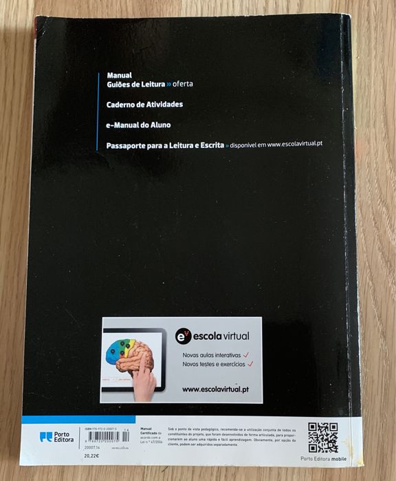 Manual, Caderno e Guiões Portugues 6 ano