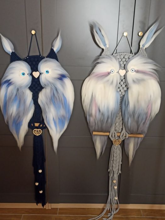 Sowy granatowa i szara