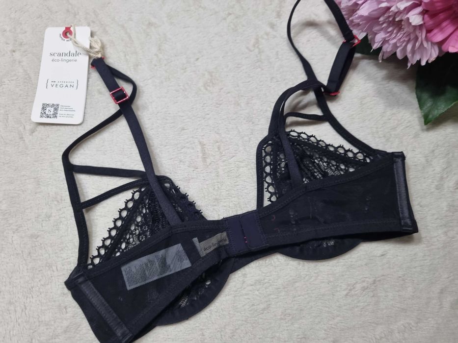 Scandale eco lingerie, biustonosz koronkowy czarny, rozmiar 75E
