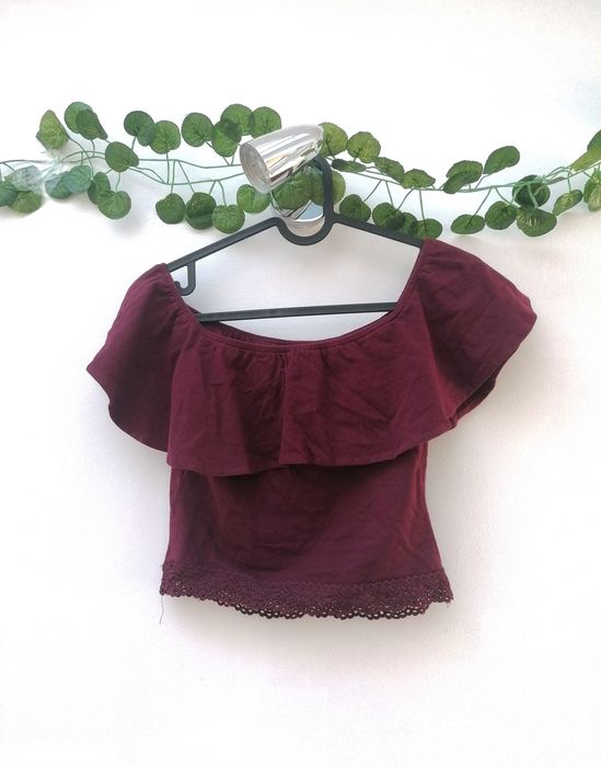 Top Curto Bordeaux