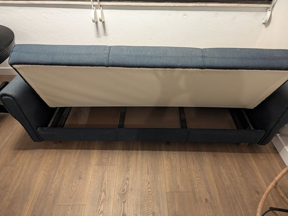 Sofá cama azul 215cm
