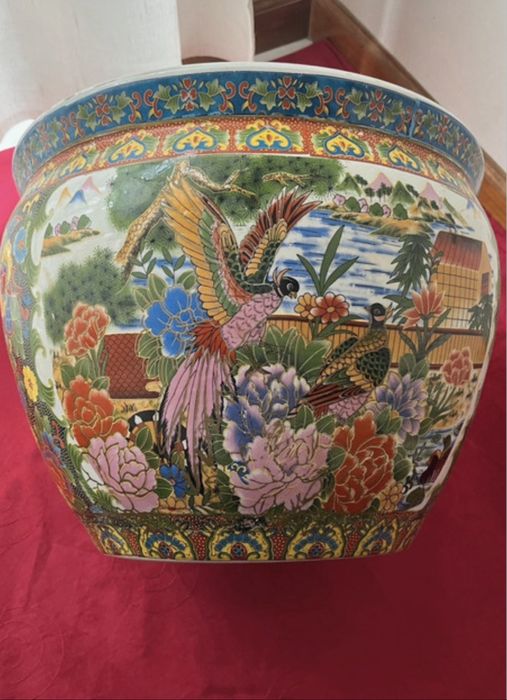Vaso vintage de porcelana chinesa florero de 14 polegadas
