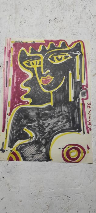 Akt Erotyk Tryptyk lata 75 Oryginał jak Picasso