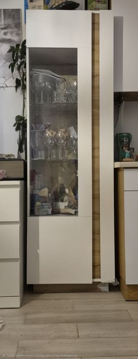 Szafka stojąca witryna biały połysk