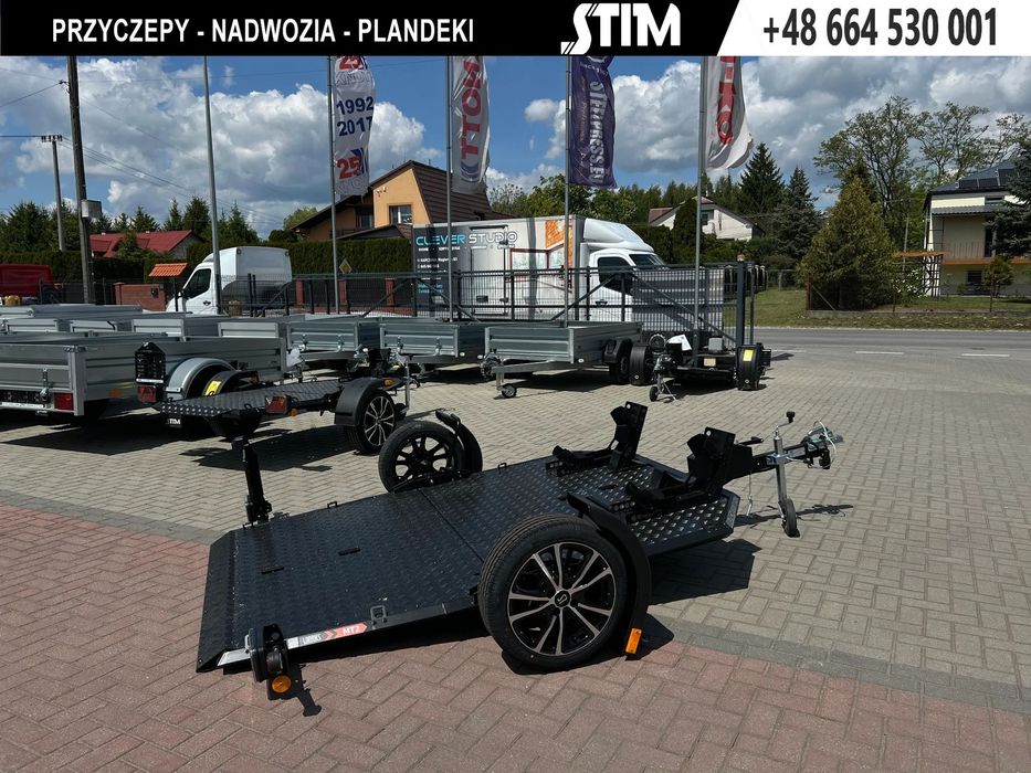 Lorries MT-2 Black Edition  Nowa przyczepa motocyklowa, quad, DMC 750kg, felgi aluminiowe