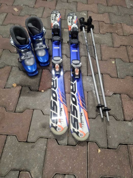 Narty dziecięce Rossignol 100cm + buty i kijki