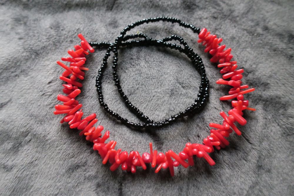 Czerwone korale 47 cm gałązki korale