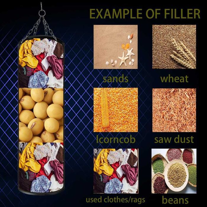 Worek bokserski wiszący 100 cm – niewypełniony + Akcesoria