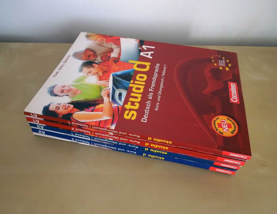 Livros + CD curso de alemão - Studio D - níveis A1.1, A1.2, A2.1, A2.2