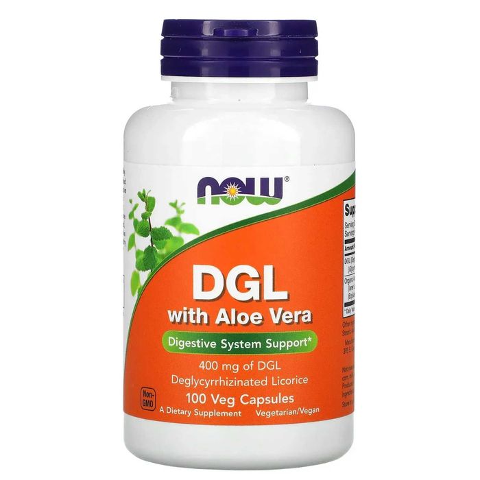 NOW Foods DGL With Aloe Vera 400 мг, 100 капсул