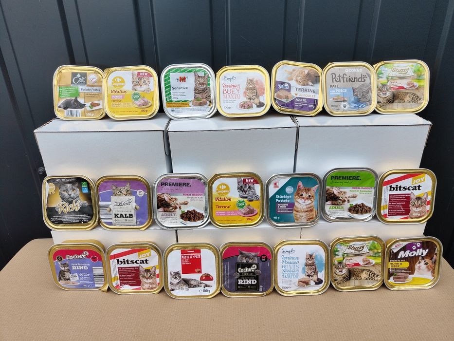 Tacki karma dla kotów 100x 100g mix