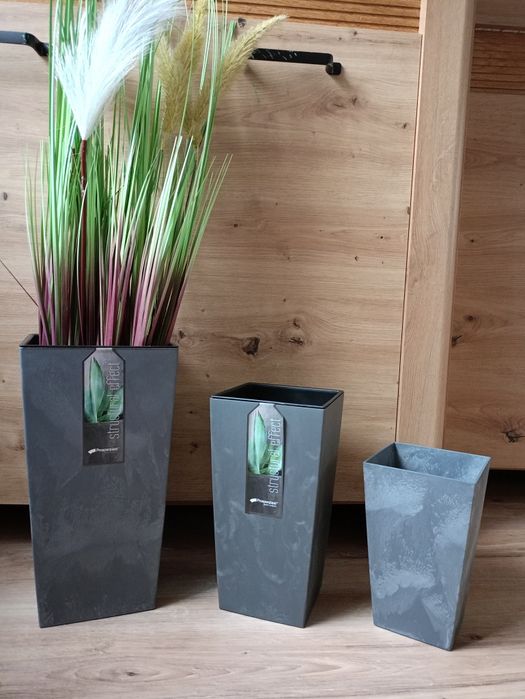 Donice Balkonowe Strukturalne Imitacja Betonu Plastik Loft Minimalizm