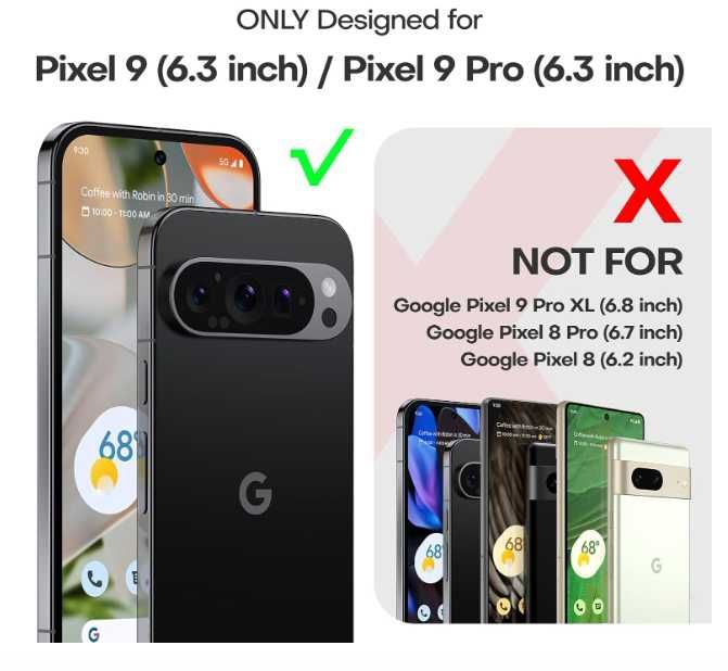 Etui magnetyczne TAURI do Google Pixel 9 / 9 Pro przezroczyste