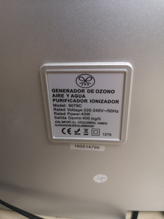 Gerador de Ozono + Ionizador / Purificador de Ar – Nunca Usado