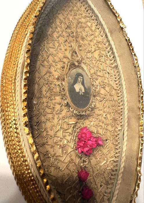 Lindo antigo registo com imagem de Santa Margarida Maria de Alacoque