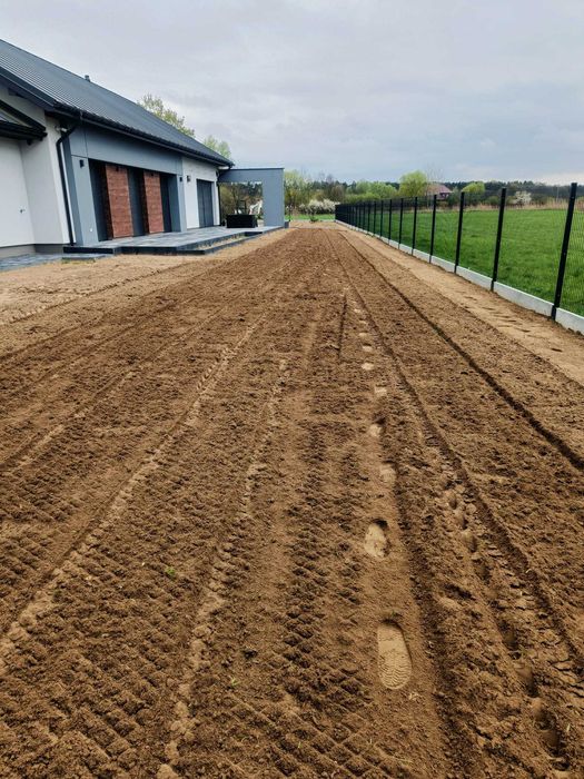glebogryzarka separacyjna, niwelacja terenu, zakładanie trawników,