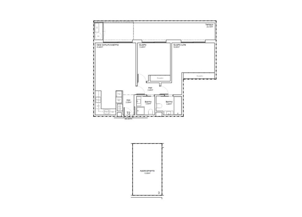 Apartamento T2 NOVO em São João da Madeira