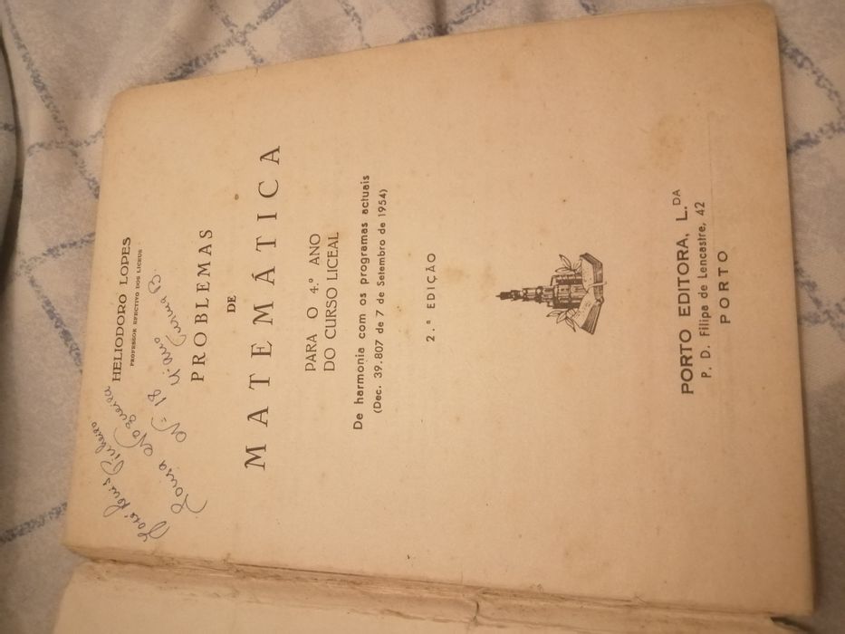 Livro antigo Matemática (1954)