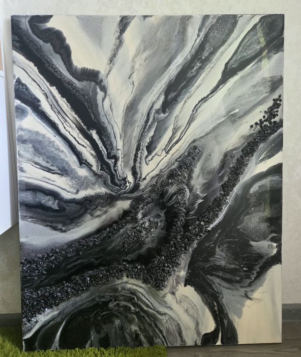Картина Resin Art,епоксидна смола,абстракція,Geode,100×80см