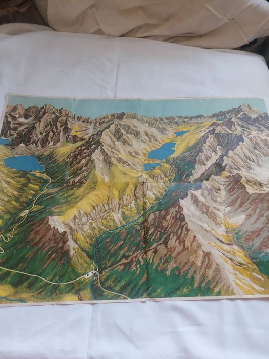 turystyczna mapa panoramiczna Tatr pttk 1975