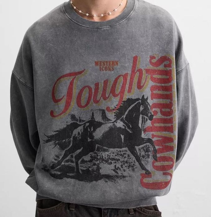 Світшот толстовка худі з принтом та вивареним ефектом