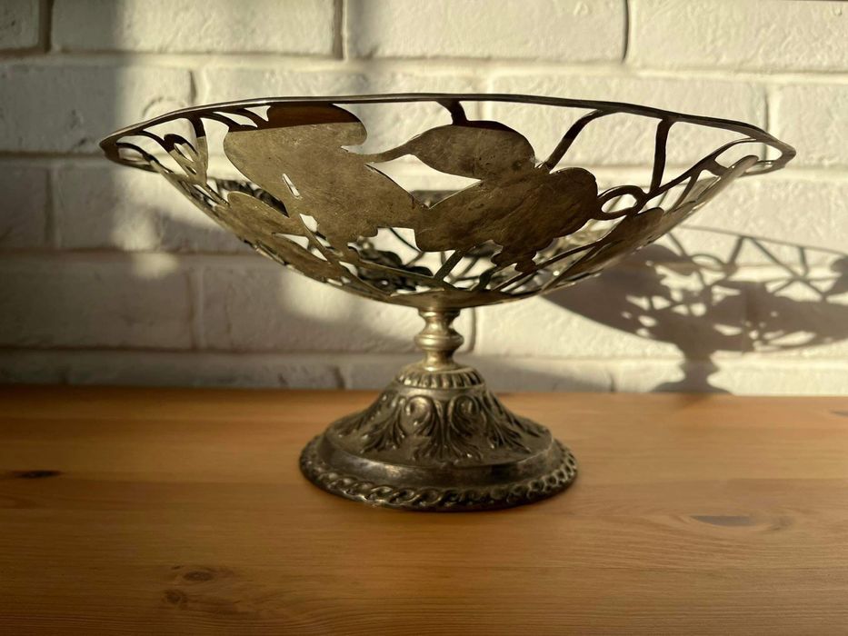 Patera srebrna metalowa