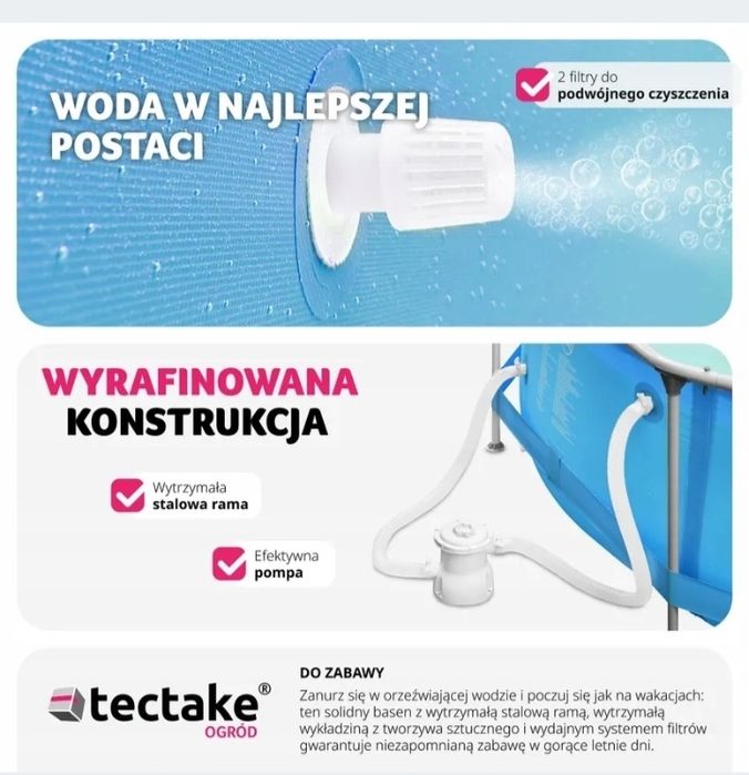 Basen okrągły stelażowy ogrodowy z pompą