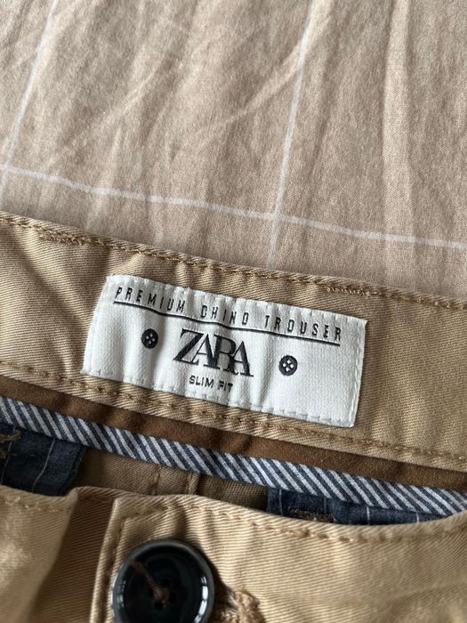 Zara Chino Trouser Slim Fit EUR 38 beżowe chinosy spodnie casual smart office basic