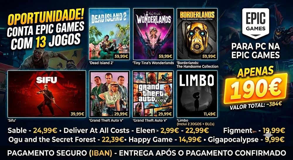 Coleção de 13 Jogos Digitais PC (Valor 384€) - Vendo por 200€