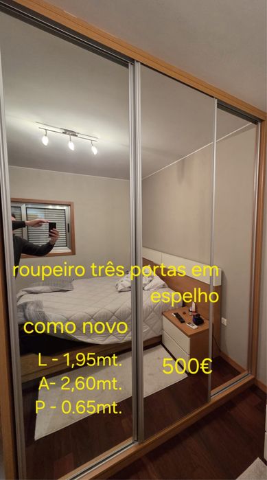Roupeiro 3 portes com espelho