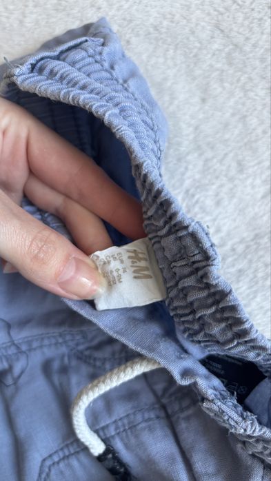 Lniano-bawelniane szorty chłopięce r. 74-80 (wypadają na większe!)