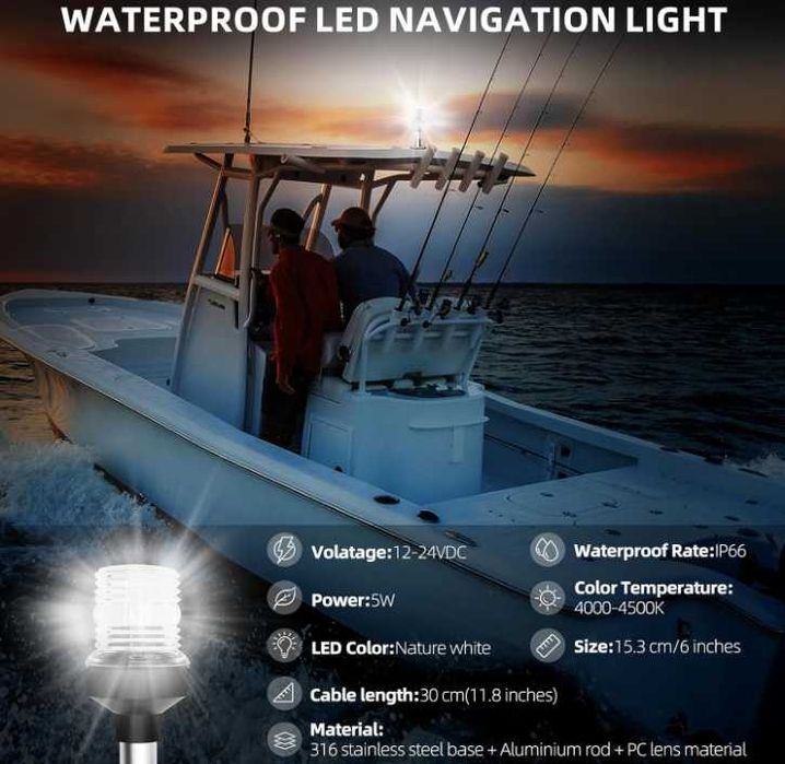 Навігаційна лампа Geloo сигнальний ліхтар Фургону Катеру 4000-4500K